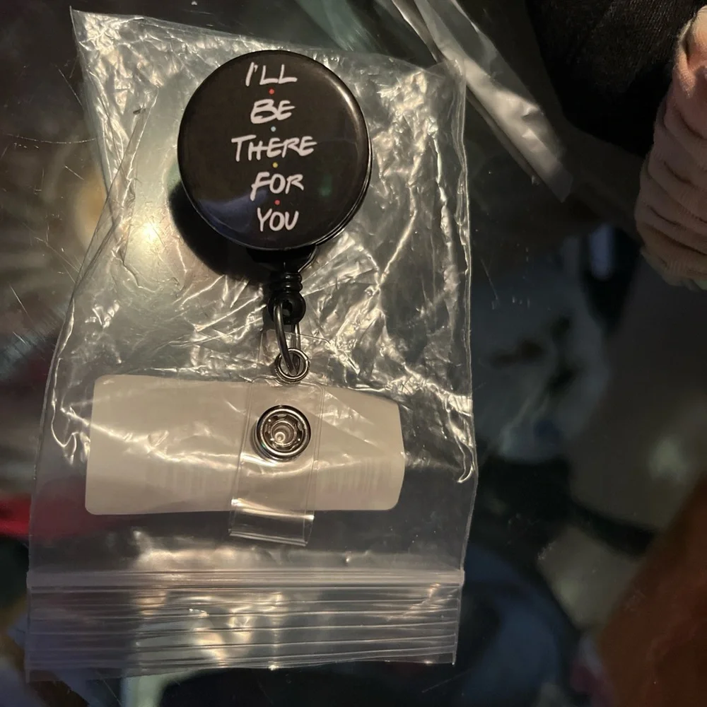 Black Retractable Badge Reel with Motivational Text